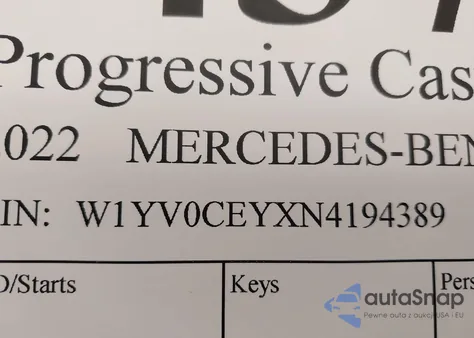 2022 Mercedes-Benz Metris z USA, uszkodzony, nr VIN W1YV0CEYXN4194389